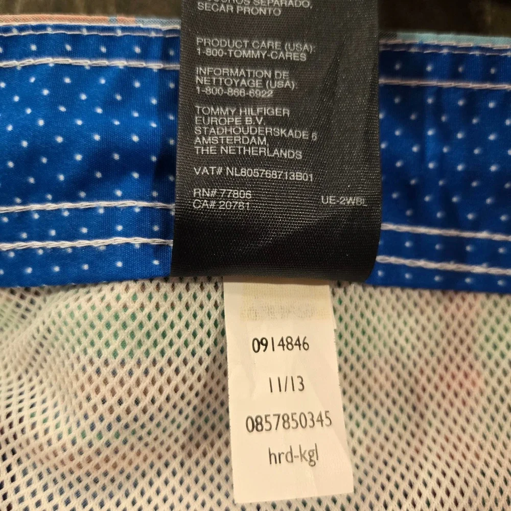 Vintage 2010s Tommy Hilfiger Madras Plaid Swim Trunks Board Shorts MeshLined XXL